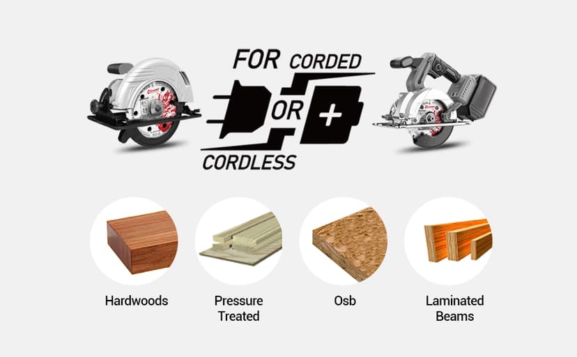 6''24 Teeth Circular Saw Blade for Wood Cutting - 2-Piece Set, Ideal for Plywood, Hardwood, OSB, and More