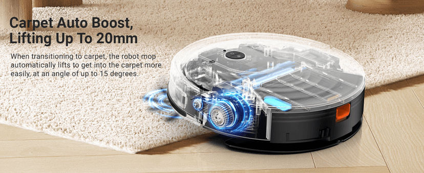 Robot Vacuum and Mop Combo 5000Pa 650mL 2 in 1 Mopping Robot Vacuum Cleaner Schedule WiFi/Alexa/App Smart Self-Charging Robotic Vacuum Ultra-Slim Quiet Tangle-Free Ideal for Hard Floor Pet Hair Carpet