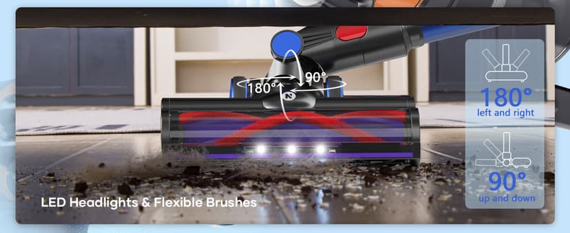 NADALY Cordless Vacuum Cleaner, 550W/45Kpa Vacuum Cleaner for Home, Up to 65Mins Runtime Stick Vacuum, Anti-Tangle & Auto Mode Lightweight Vacuum, Wireless Vacuum for Pet Hair Carpet Hardwood Floor