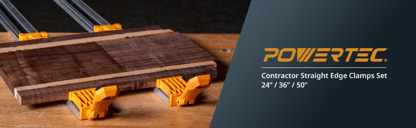 POWERTEC 24, 36, 50 Inch Circular Saw Guide/Straight Edge Guide for Router Tool, Jigsaw, Circular Saw and Drill Press, Saw Guide for Cutting Plywood and Routing Dado Slots, 3 pk (71708)