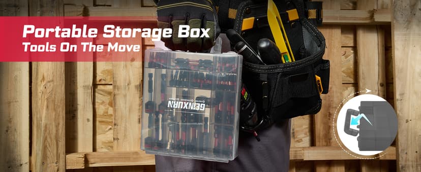 98Pieces 1”/2” Impact Screwdriver Bits Set, Magnetic S2 Steel (Phillips/Slotted/Square/Torx/Hex/Security Torx) Driver Bits Tips,Impact Bit Holder and Nut Driver with Red Storage Box Case