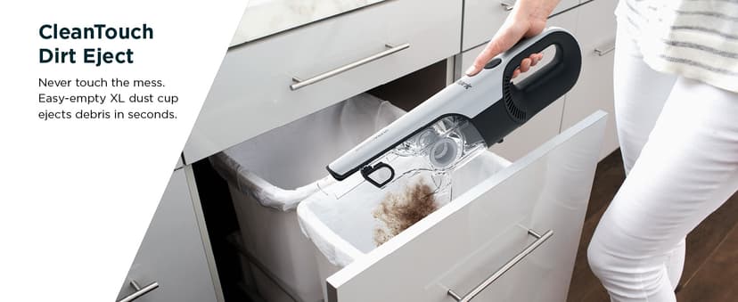 Shark CH963AMZ 2-in-1 Pet Pro Cordless Handheld Vacuum Ultracyclone System, Lightweight and Portable for Car and Home, Rechargeable, Washable Filter, XL Dust Cup, Crevice Tool & Scrubbing Brush, White