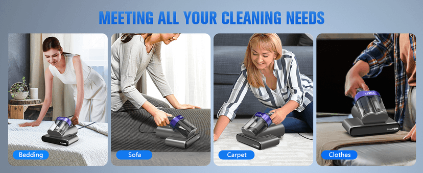Bed Vacuum Cleaner Mattress Vacuum Cleaner,16Kpa Powerful Handheld Vacuums with UV-C Light & Double Dust Cup & High Heating & Ultrasonic & Anion for Bed Sofa (MV11,Black)