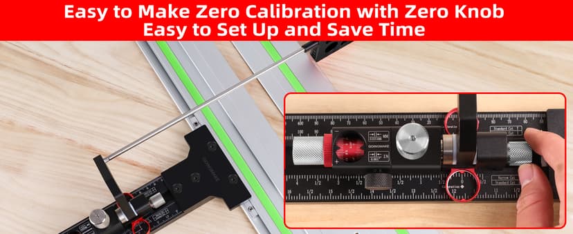 Track Saw Parallel Guide System with Mirco Adjustable Flip Stop and Zero Calibration for Woodworking Repeatable Rip Cuts for Track Saw Guide Rail Compatible with Festool,Makita,Milwaukee