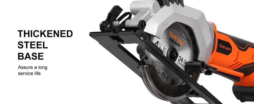 Mini Circular Saw, 20V 3400RPM Professional Cordless Circular Saw, Adjustable Angle and Depth,Max Cutting Depth 1-2/3"(90°), 1-1/8"(45°), Laser Guide, Rip Guide