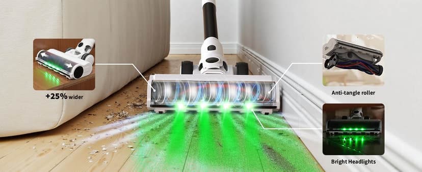 Cordless Vacuum Cleaner, 2 Batteries 110 Mins Runtime Vacuum Cleaners for Home, 550W 45KPA 15-in-1 Stick Vacuum with Charging Dock, Handheld Vacuum Cordless for Pet Hair Carpet Hardwood Floor