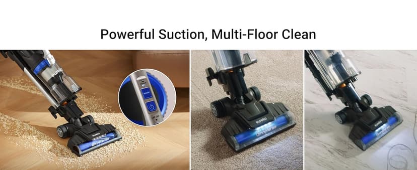 Eureka Pet Upright Vacuum Cleaner for Carpet and Hard Floor, Powerful Bagless Vacuum Cleaner for Home with HEPA Filter and Pet Tool, OmniVerse NEU801BL with QuickShift Technology, Blue