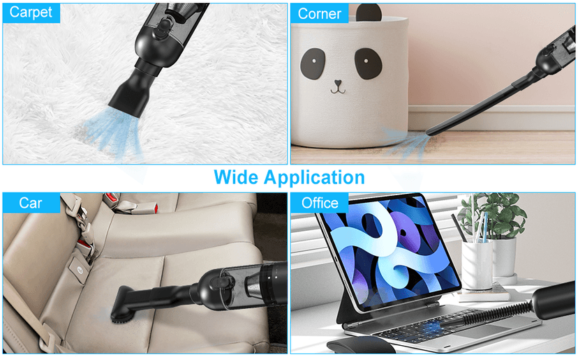 Handheld Vacuum Cordless, 16000pa Car Vacuum Cleaner High Power, 2 Speed Modes Mini Vacuum Cleaner with 2 Filters, Car Vacuum Portable Cordless with Air Blower for Home Office Pet Hair