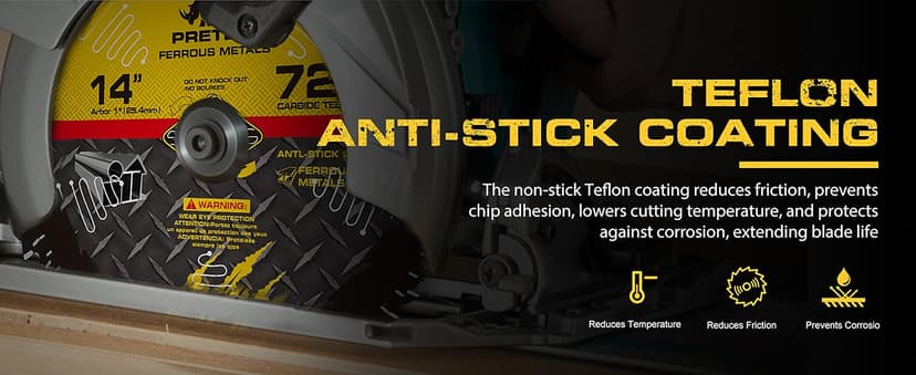 14BLADEST Blade for Cutting Mild Steel with 1" Arbor, for Circular and Chop Saws, No Heat, No Burrs & Virtually No Sparks, Carbide-Tipped TCT Blade for Cold Metal Cutting,14-Inch x 72-Tooth