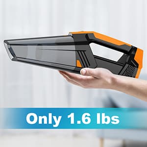Handheld Vacuum Cordless Car Vacuum Portable with LED Light, High Power Suction, Lightweight Rechargeable Hand Vacuum, Hand Held Vacuum Cleaner for Car Home Office, Pet Hair, BlackOrange