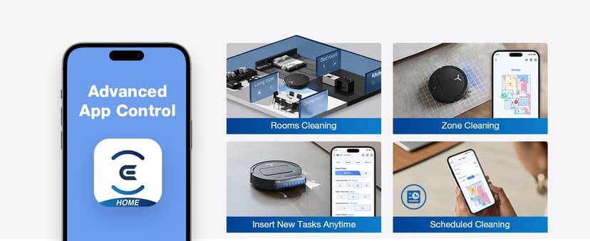 ECOVACS DEEBOT T80 Omni Robot Vacuum and Mop, 18,000Pa Suction, OZMO™ Roller Real-Time Mop Washing, Self-Emptying, Hot Air Drying, AI Navigation, Anti-Tangle Brush, for Pets, Carpets & Hard Floors