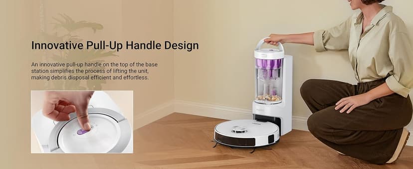 Eureka E20 Plus Robot Vacuum and Mop Combo, Robot Vacuum Cleaner with Bagless Self Emptying Station, 45-Day Capacity 8000Pa Suction and Anti Hair-Tangling Brush App Control LiDAR Navigation