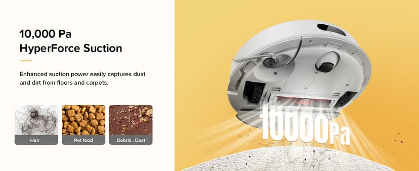 roborock Q7 M5 Robot Vacuum and Mop Combo, 10,000Pa HyperForce Suction, Robotic Vacuum Cleaner, Dual Anti-Tangle System, APP-Controlled Mopping, LiDAR Navigation, for Pet Hair and Carpet, White