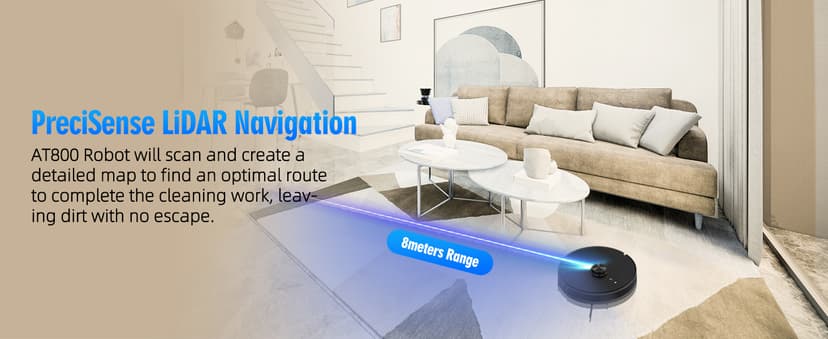 3-in-1 Robot Vacuum and Mop Combo, Self Emptying Station for 60 Days, Robotic Vacuum Cleaner with LiDAR Navigation & Max Strong 5000Pa Suction, 2.4G WiFi/Alexa/App Control, Self-Charging Base