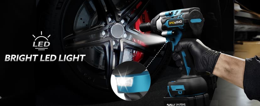 1/2 inch Cordless Impact Wrench - 1200N.m High Torque Heavy Duty Impact Gun with 2x 4.0Ah Batteries, 21V Powerful Impact Driver/Drill for Tough Auto Repair and Construction Tasks