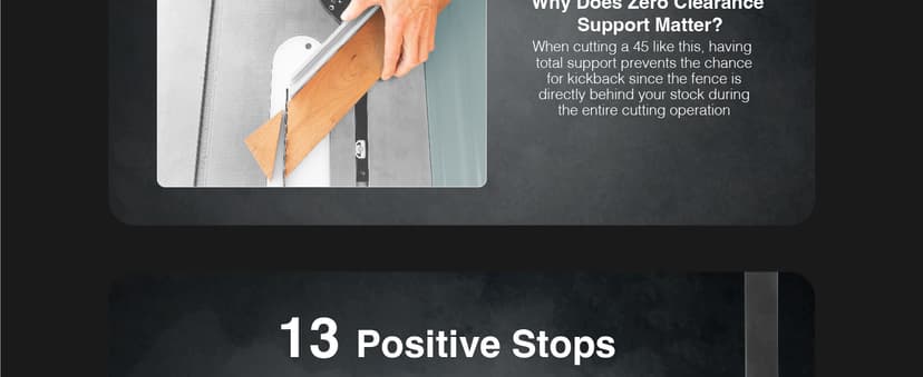 Fulton Miter Gauge 2000 SE HDF NoPlay Expandable Glides Steel Miter Bar for 3/4 x 3/8 Inches, Miter Slot UHMW Slick Base Pad, Protractor Style Head 13 Positive Stops, Aluminum Dual 45 Degree