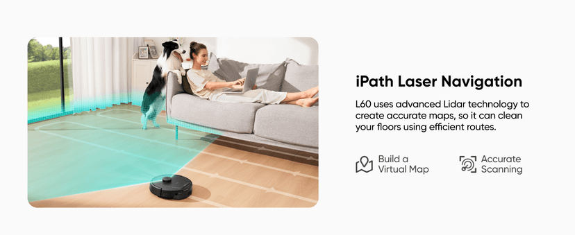 eufy L60 Robot Vacuum, Ultra Strong 5,000 Pa Suction, iPath Laser Navigation, for Deep Floor Cleaning, Ideal for Hair, Hard Floors