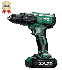 KIMO Hammer Drill - 20V 2X Battery Hammer Drill Cordless Drill Set, 350 In-lb Torque, 3/8" Keyless Chuck, 1350 RPM, 21+3 Position,14pcs Drill/Driver Bits, Power Drill Drivers for Concrete Brick Wall