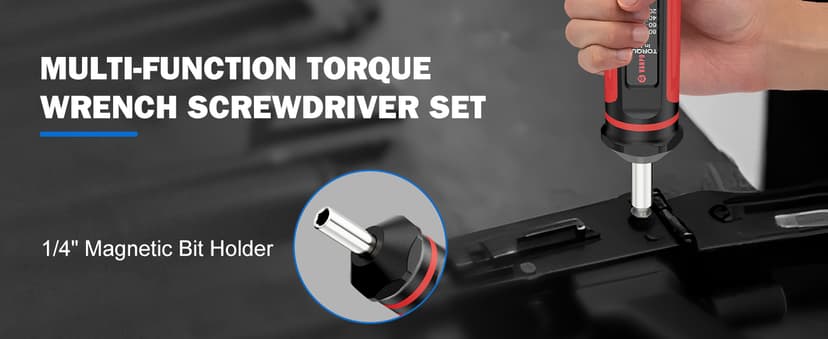 VANPO Torque Screwdriver, 10-90In-lb Torque Screw Driver Wrench Driver Set, 1/4” Drive Inch Pounds Torque Wrench Screwdriver with 60 S2 Bits for Maintenance, Tools, DIY, Bike Repairing and Mounting