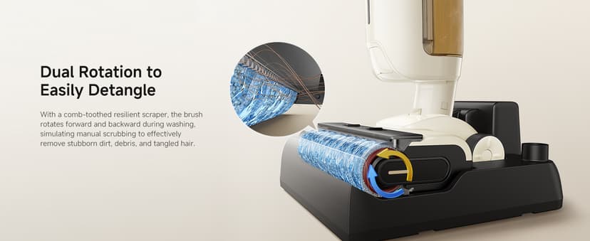 MOVA K30 Mix Wet Dry Vacuum Cleaner, 4-in-1 Cordless Vacuum for Multi-Surface, 180° Lie-Flat Reach, 30Min 140°F Hot Air Drying, 0in Dual Edge, Powerful 18000Pa Suction Floor Cleaner for Pet Hair