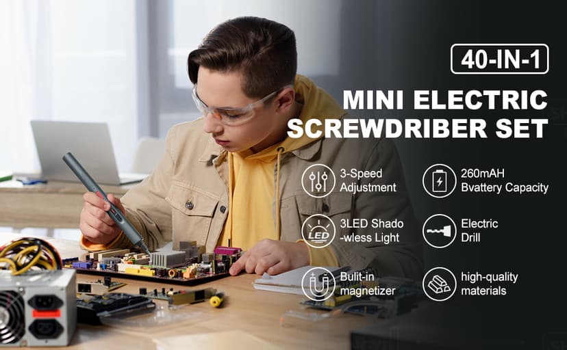 Mini Electric Screwdriver Set,Precision Electric Screwdriver, With electric drill function, 3 Gears Torque, 3LED light,Magnetic Storage,Overload Protection, Repair Tool Set for Phone Camera...