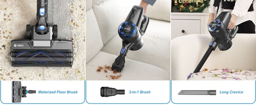 Cordless Vacuum Cleaner, 8-in-1 Lightweight Stick Vacuum with Powerful Suction, Self-Standing, 40 Mins Max Runtime, Rechargeable Vacuum Cleaners for Home, Hardwood Floor, Carpet, Pet Hair N3S
