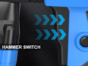 AZZUNO 1-1/4" SDS-Plus 15Amp Heavy Duty Rotary Hammer Drill, 4 Functions, for Drilling in Concrete, Brick and Stone, Includes Chisel and Drill Bits