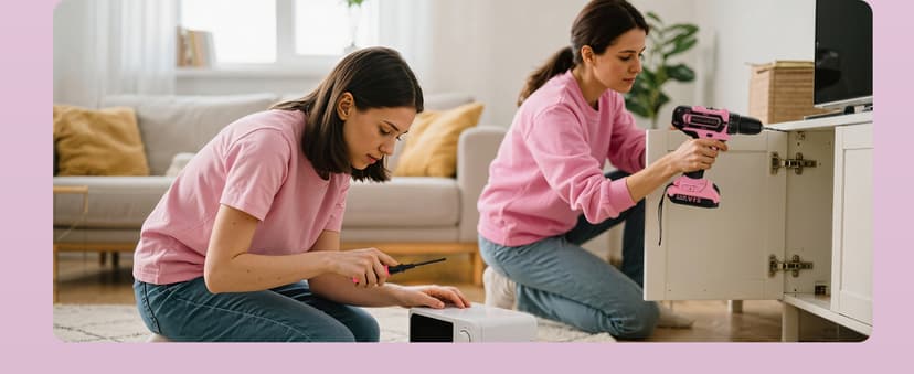 Pink Cordless Drill Set 142 Pcs, 21V Pink Power Drill Tool Set Kit with Storage Bag, Electric Drill Set for Women, Precision Screwdriver set, Magnetic Wristband, for Home DIY Projects