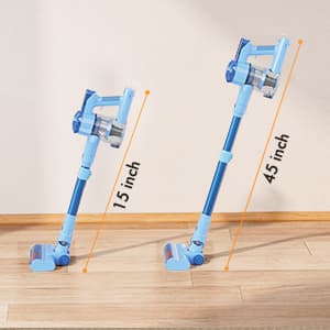 Cordless Vacuum Cleaner, 8-in-1 Lightweight Stick Vacuum with 45mins Runtime, Powerful Suction, Rechargeable Cordless Vacuum for Carpet, Tile, Pet Hair, Hardwood Floors, Blue
