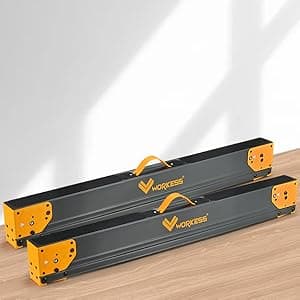 Saw Horses 2 Pack Folding, Heavy Duty Sawhorse Table 2600 Lbs Load Capacity with 2x4 Support Legs, Portable Folding and Fast Open Legs and Easy Grip Handle for Woodworking.