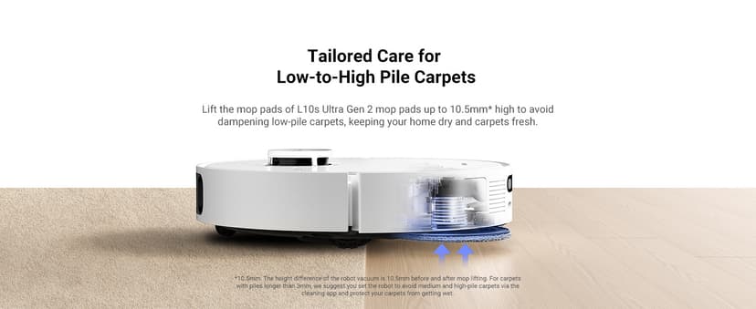 DREAME L10s Ultra Gen 2 Robot Vacuum and Mop, 10,000Pa Suction, MopExtend Technology, All-in-One Base Station, Pet-Friendly, Versatile Carpet Cleaning, DuoScrub Mopping System, Smart Pathfinder Tech