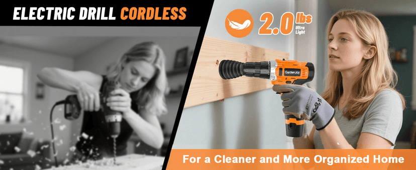 12V Cordless Electric Drill Driver Set, Powerful Lightweight Portable Rechargeable Screwdriver 65pcs Accessories,2-Speed, 24+1 Position for Wood/Wall Drilling & Screw Driving, Home DIY Tool woman man