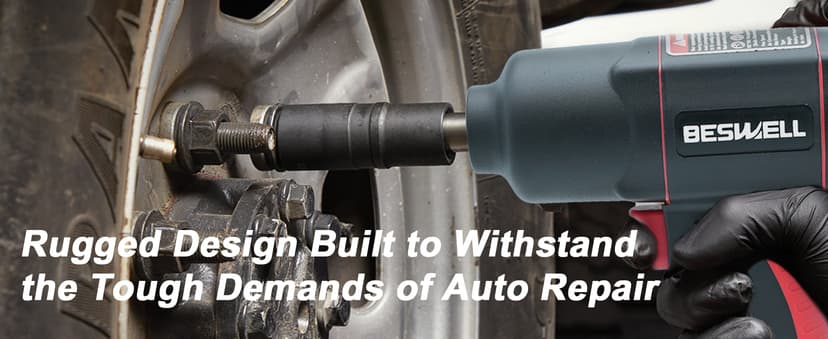 BESWELL® 1/2" High Torque Air Impact Wrench with Up to Real 1180 Foot-Pounds Max Loosen Torque Output-BW-112BN