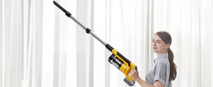 350W Cordless Vacuum Cleaner for Dewalt 20v Battery, 35kPa Brushless Lightweight Stick Vacuum with 3 Mode Suction, 6 in 1 Stick Vacuum Cleaner with HEPA for Floor, Carpet, Car (Battery Not Included)