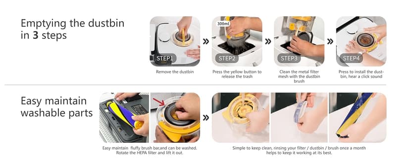 Robot Vacuum for Pet Hair, Automatic Robot Vacuum Cleaner Self Cleaning Brushroll, Robotic Vacuum Ideal for Carpet, 22,000 Pa Square