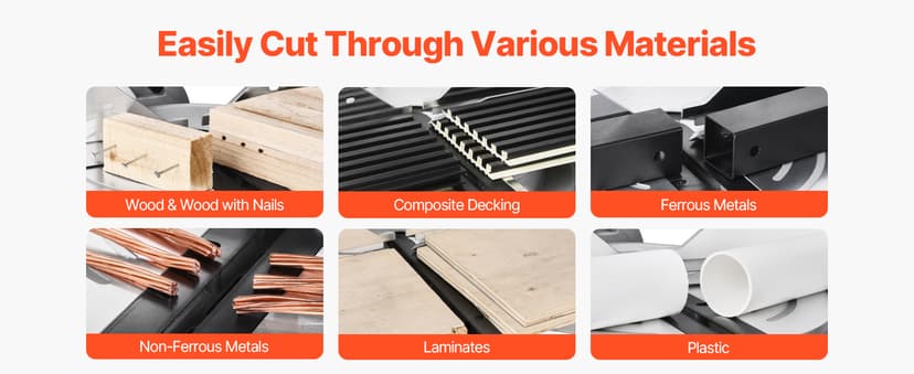 VEVOR Sliding Compound Miter Saw, 12-Inch Blade, 15 Amp Motor, 60-Tooth, Corded Double Bevel Sliding Miter Saw, LED Precision Alignment, Angle Adjustable, for Wood, Composite Decking, Laminates