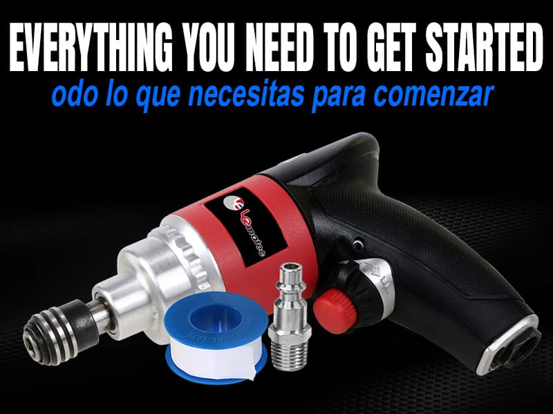 LE LEMATEC Professional Air Impact Driver - 13000 RPM Pneumatic Wrench with Twin Hammer, 40 ft-lb Torque, 1/4" NPT Compact Gun for Automotive, Furniture & Woodworking (LE-ID413)