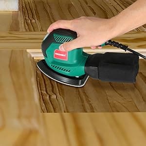 HYCHIKA Detail Sander, 14,000 OPM Compact Electric Sander Tool with 12 Pcs Sandpapers,Efficiency Dust Collection System,Suitable for Tight Spaces Sanding,Polishing,Removing Paint in Home Decoration