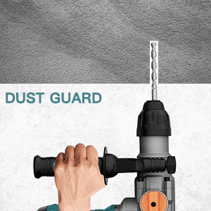 1-1/4 Inch SDS-Plus 13 Amp Heavy Duty Rotary Hammer Drill with Safety Clutch 4 Functions and Variable Speed, Including Chisels and Drill Bits