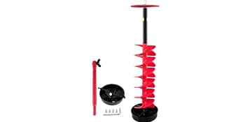 VEVOR 6" Diameter 39" Length Nylon Corless Ice Auger Drill Bit for Ice Fishing with Extra 11.8" Extension Rod, Drill Adapter, Top Plate and Blade Guard