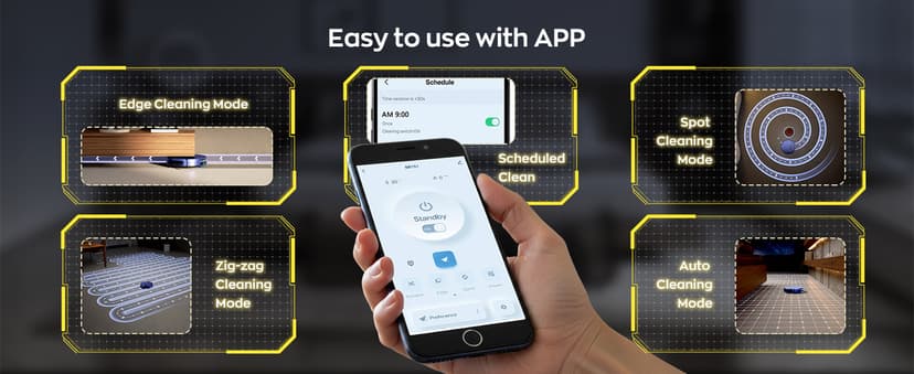 Robot Vacuum and Mop Combo, 2 in 1 Robot Vacuums Cleaner with WiFi/App, Robotic Vacuum with Strong Suction, Schedule, Self-Charging, Slim, Quiet, Ideal for Hard Floor, Pet Hair, Low Pile Carpet