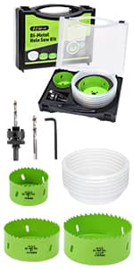 Hole Saw Set, 22PCS Hole Saw Kit with 3/4" to 5" (19mm-127mm) 13Pcs Saw Blades, Mandrels, Installation Plate, Drill Bits, Hex Key with Storage Box, Ideal for Soft Wood, Plywood, Drywall, PVC