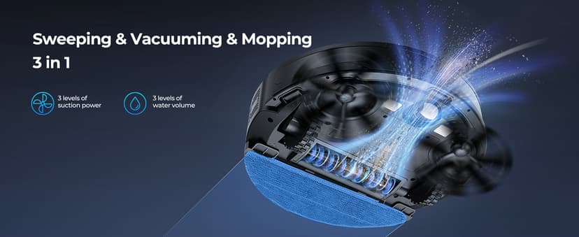 Robot Vacuum, 3 in 1 Robot Vacuum and Mop with 60 Day Self-Emptying Station, LiDAR Navigation Robot Vacuum Cleaner, WiFi/APP/Alexa, Ideal for Pet Hair, Carpet and Hard Floor