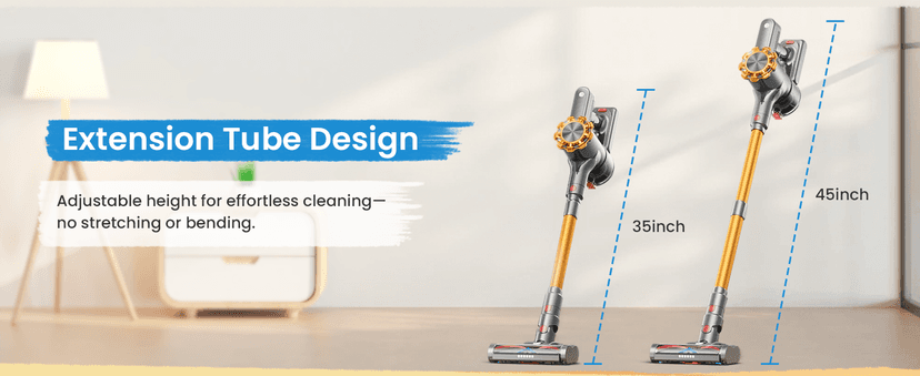 Cordless Vacuum Cleaner, 500W/45Kpa Vacuum Cleaners for Home with LED Display, 8 in 1 Lightweight Stick Vacuum with 50Min Runtime, Anti-tangle, Wall Mount Charging for HardFloor/Carpet/Pet Hair