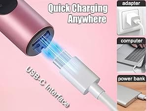 3-Speed Cordless Mini Drill Pen With 8 Small Drill Bits,Rechargeable Electric Hand Drill Pin Vise,Resin Drill Set For Jewelry Making,Resin,Plastic,Wood,Keychains DIY (PINK)