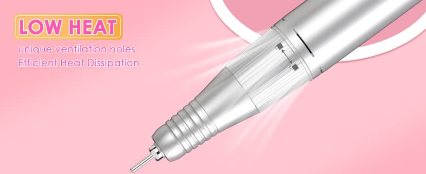 Portable Nail Drill Electric File: 40000RPM Professional Rechargeable Nail E-File Machine, Cordless Nail Drill with Bits & Base for Acrylic Nails Remove Nail Gel Polish Manicure for Salon Home, White