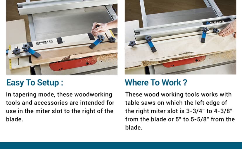 Rockler Taper Jig/Straight Line Jig - Power Tool Accessory Jigs Makes Tapered Cuts Fast - Wood Cutting Jig is Perfect for Chair Legs - Hardware Jig Includes 36” Miter Bar – Table Saw Accessories