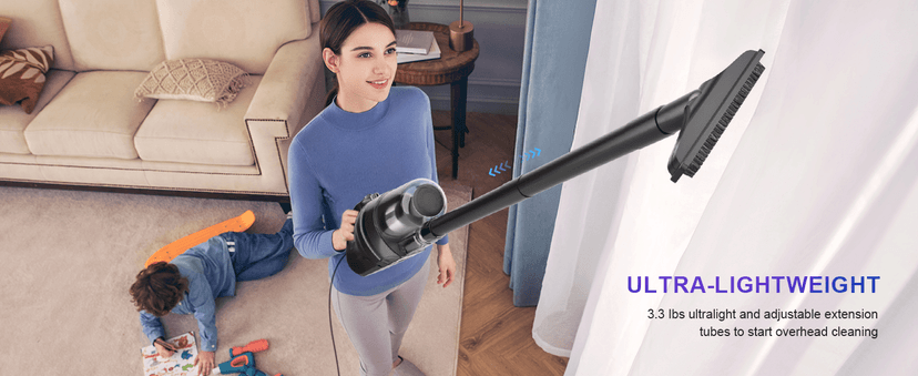 Corded Vacuum Cleaner, Super Power Suction Stick Vacuum Cleaners for Home, 6-in-1 Lightweight Hard Floor Vacuum Removable Handheld Vac, Portable Vacuum for Pet Hair