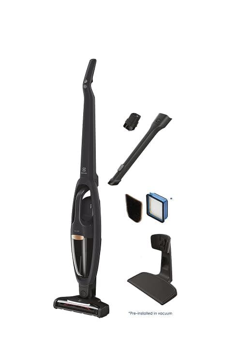 Electrolux Ergorapido Cordless 2-in-1 Vacuum Cleaner with High Suction Power and 180-Degree EasySteer Mobility, 48-Minute Run Time, 2 Power Modes, Satin White
