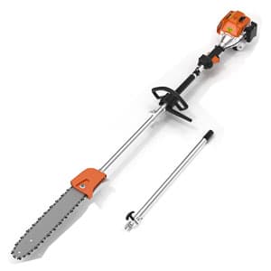 48CC Gas Powered Pole Saws,2-Stroke Gas Pole Saws for Tree Trimming with11.5in Cutting Bar,16 FT Extendable Pole Chainsaw Tree Trimmer